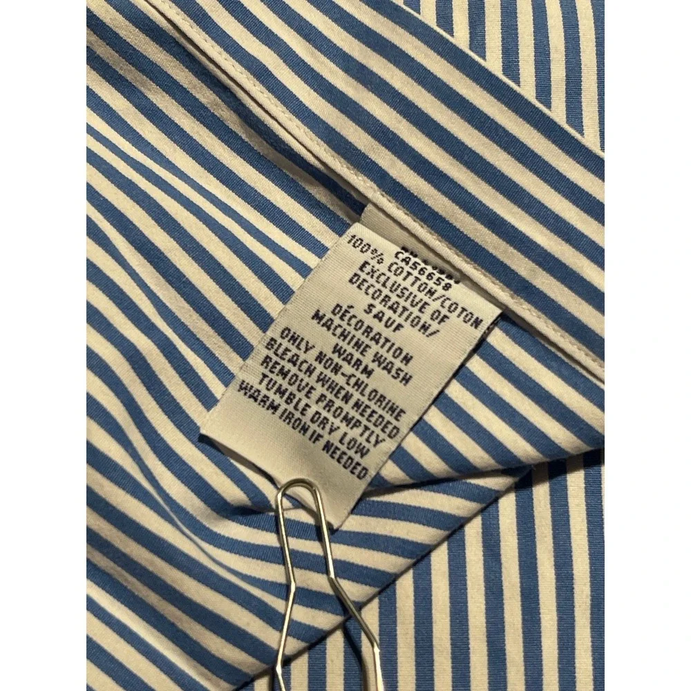 Ralph Lauren Mens XXL Slim Fit Blue White Striped Button Down‎ Shirt EUC
